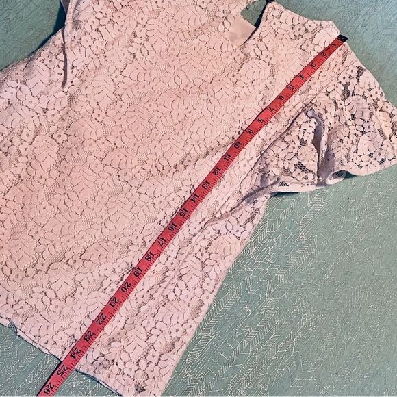 MERONA butterfly sleeve floral lace overlay top blouse cream color size S - Picture 6 of 13